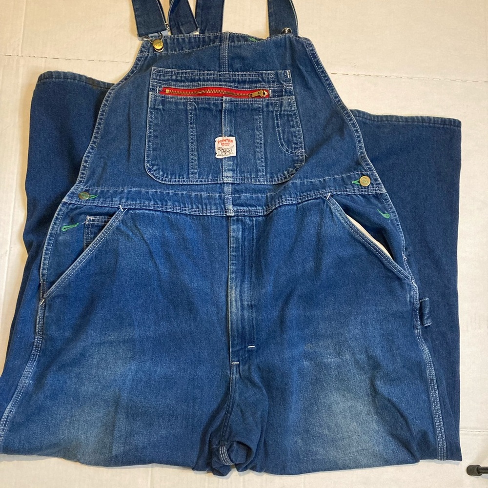 Men's Blue Denim Overalls Pointers Pants Jeans
